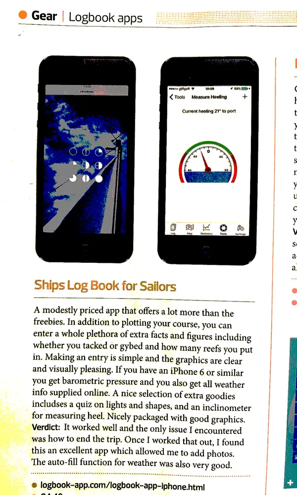 Artikel aus der Sailing Today der Logbuch App