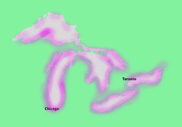 Map of geocoding coverage of the Great Lakes