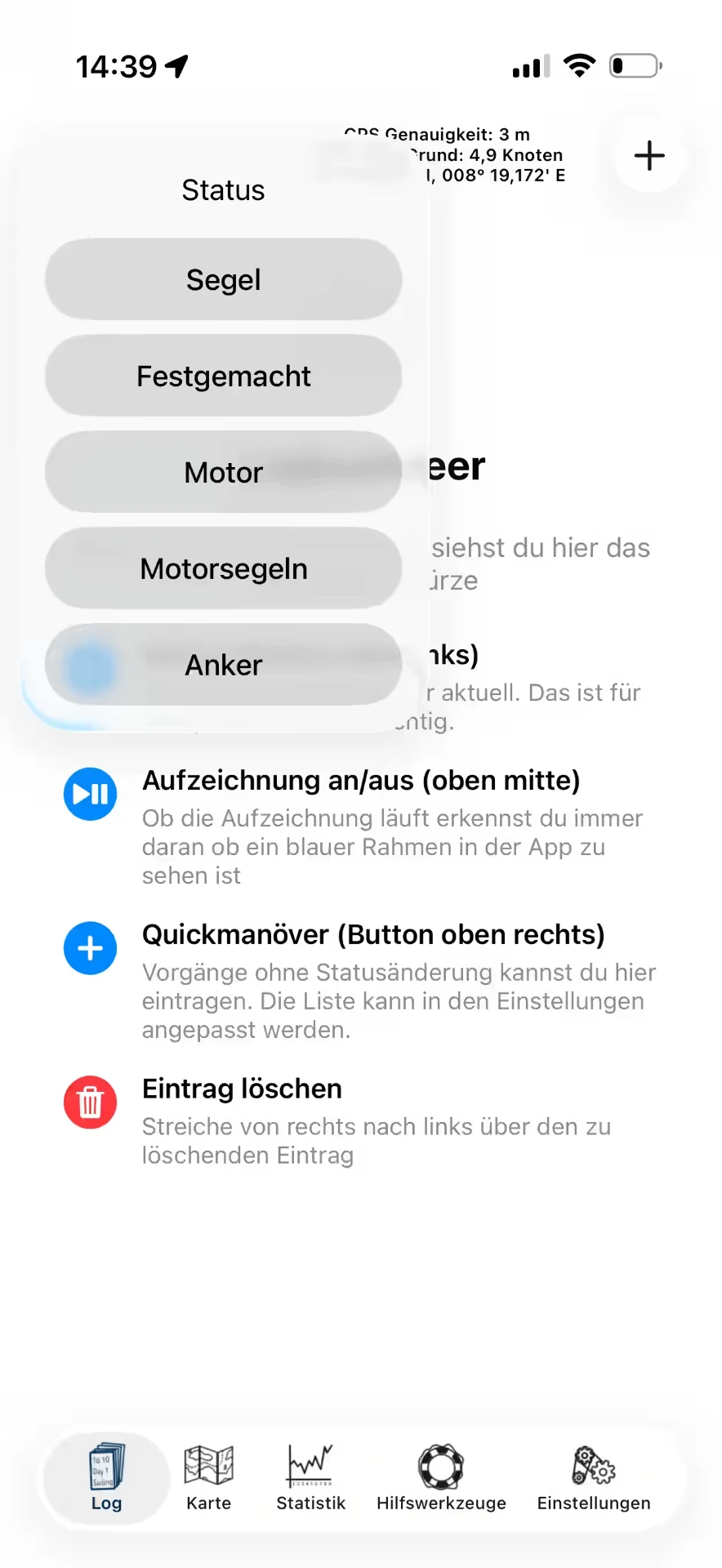 Vista básica del diálogo de cambio de estado — iOS, Hell